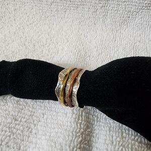 Elegant Tri-Color Spinner Ring